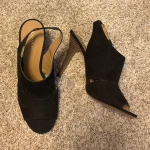 Coach Lexia Nubuck Black Heeled Sandal